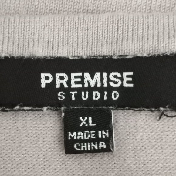 Premise Studio Drape Neck Long Sleeve Dusky Lilac Purple Knit Top Sweater - Picture 4 of 5